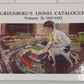 Greenberg's Lionel Catalogues,Vol.2 1923-32 Hardcover Book By Bruce C. Greenberg EX