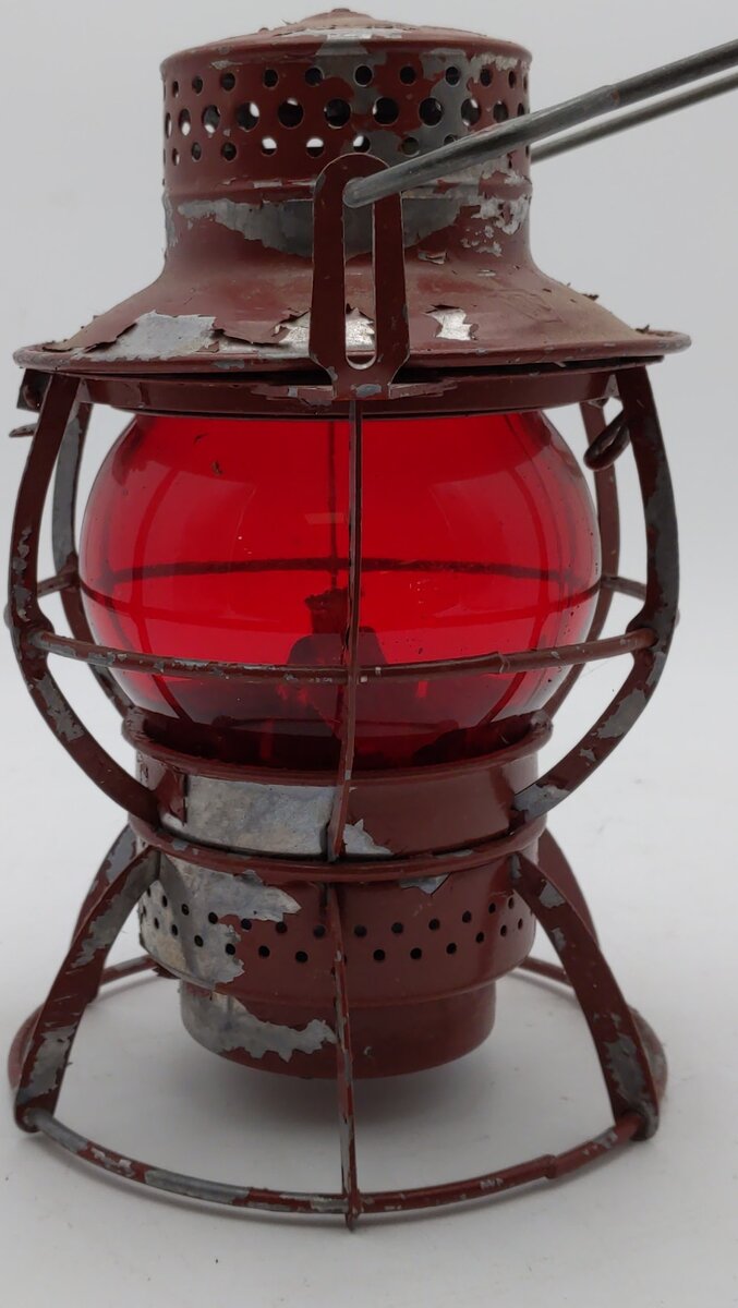 Dressel Vintage Pennsylvania Railroad Lantern w/Red Globe VG