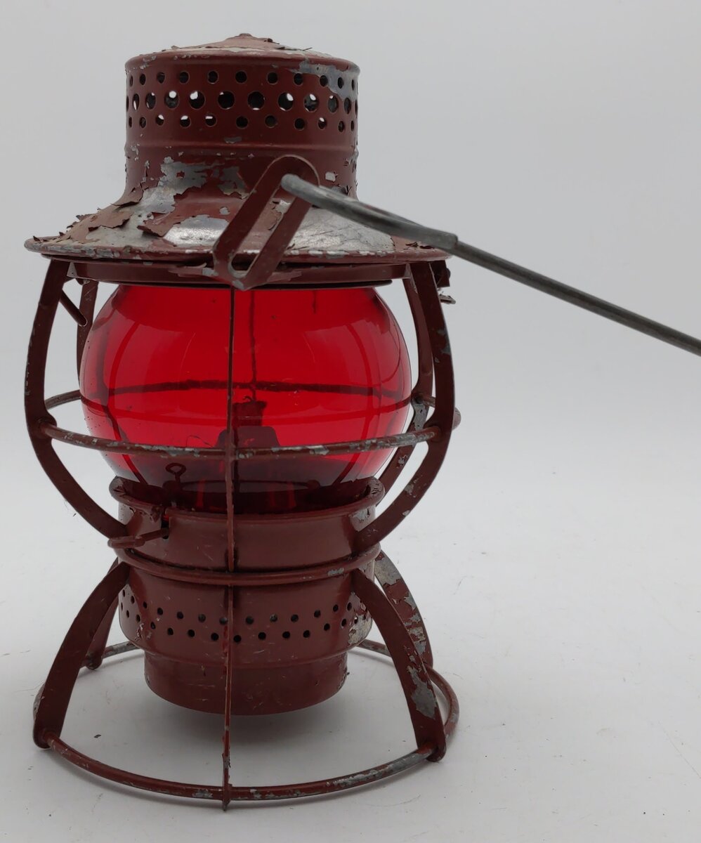 Dressel Vintage Pennsylvania Railroad Lantern w/Red Globe VG