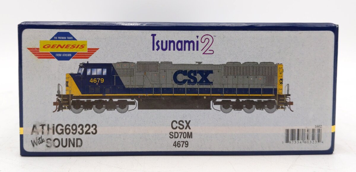 Athearn G69323 HO CSX SD70M Diesel Locomotive w/DCC & Sound #4679