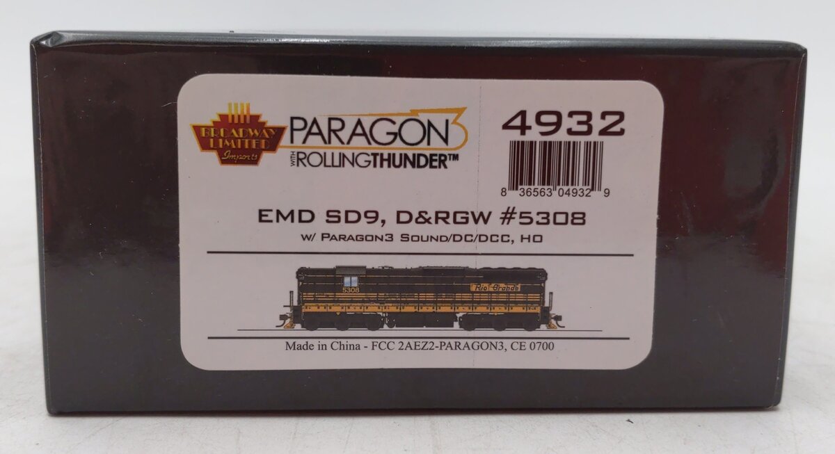 Broadway Limited 4932 HO DRGW EMD SD-9 Diesel Locomotive #5308 w/DCC & Sound