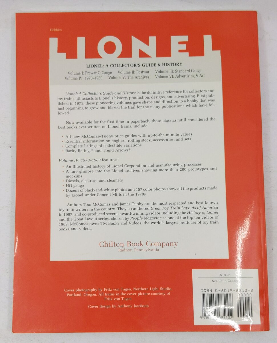 A Collector's Guide and History to Lionel Trains Paperback Book By Tom McComas VG