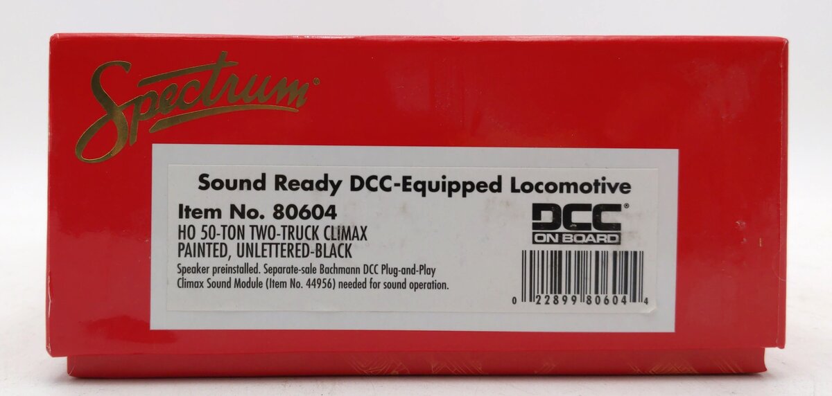 Bachmann 80604 HO Painted, Unlettered 50-ton Two-Truck Climax w/DCC