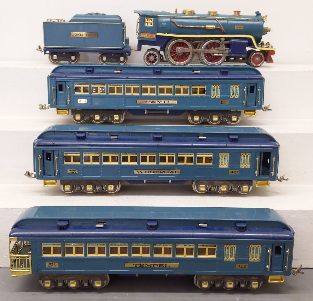 Lionel 390E Vintage Standard Gauge Blue Comet Prewar Train Set VG