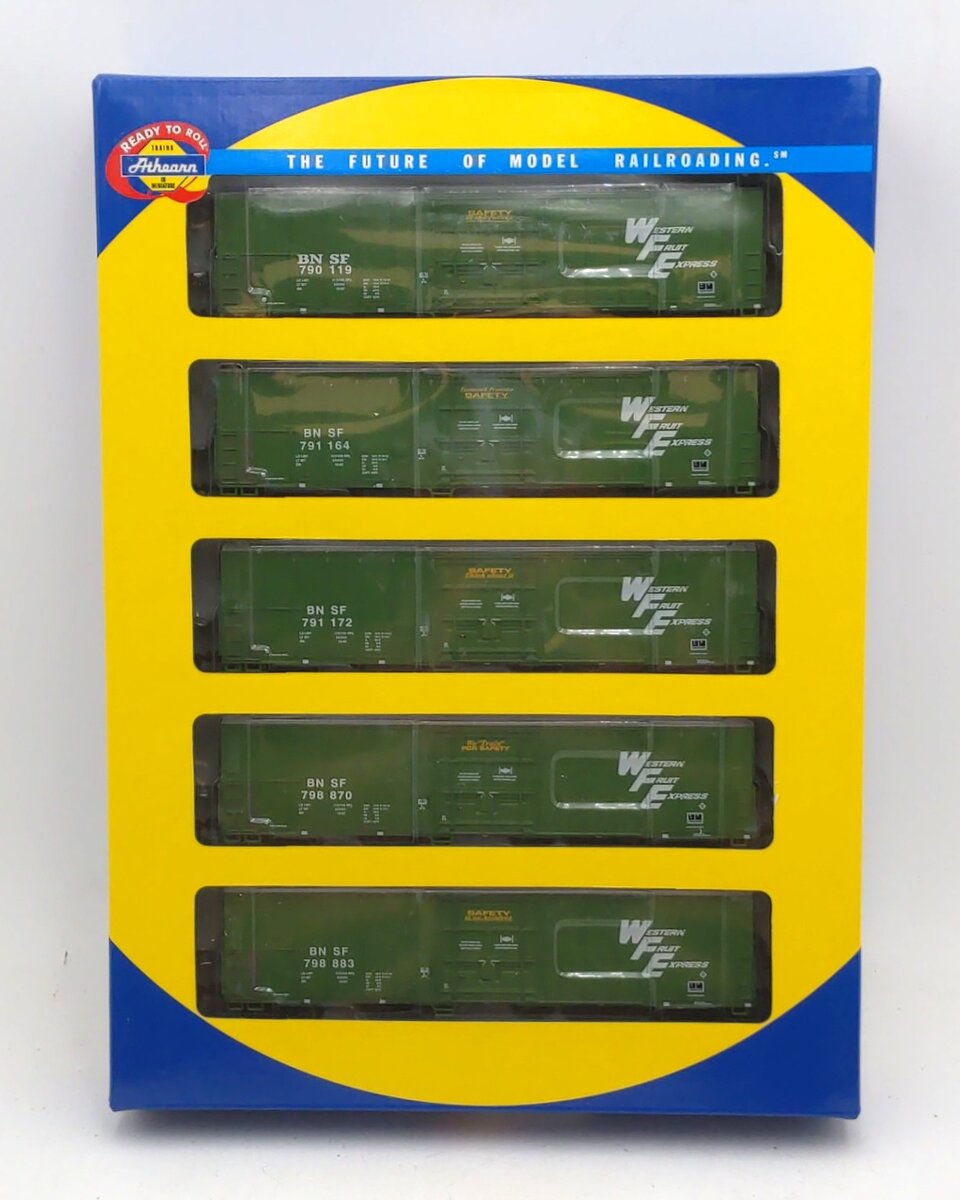 Athearn 92351 HO Scale Burlington Northern Santa Fe/WFE 57' Reefer (Pack of 5)