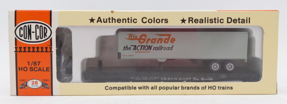 Con-Cor 0001-9277 HO 54' Rio Grande Flat W/DRGW Trailer TOFC Kit #21057