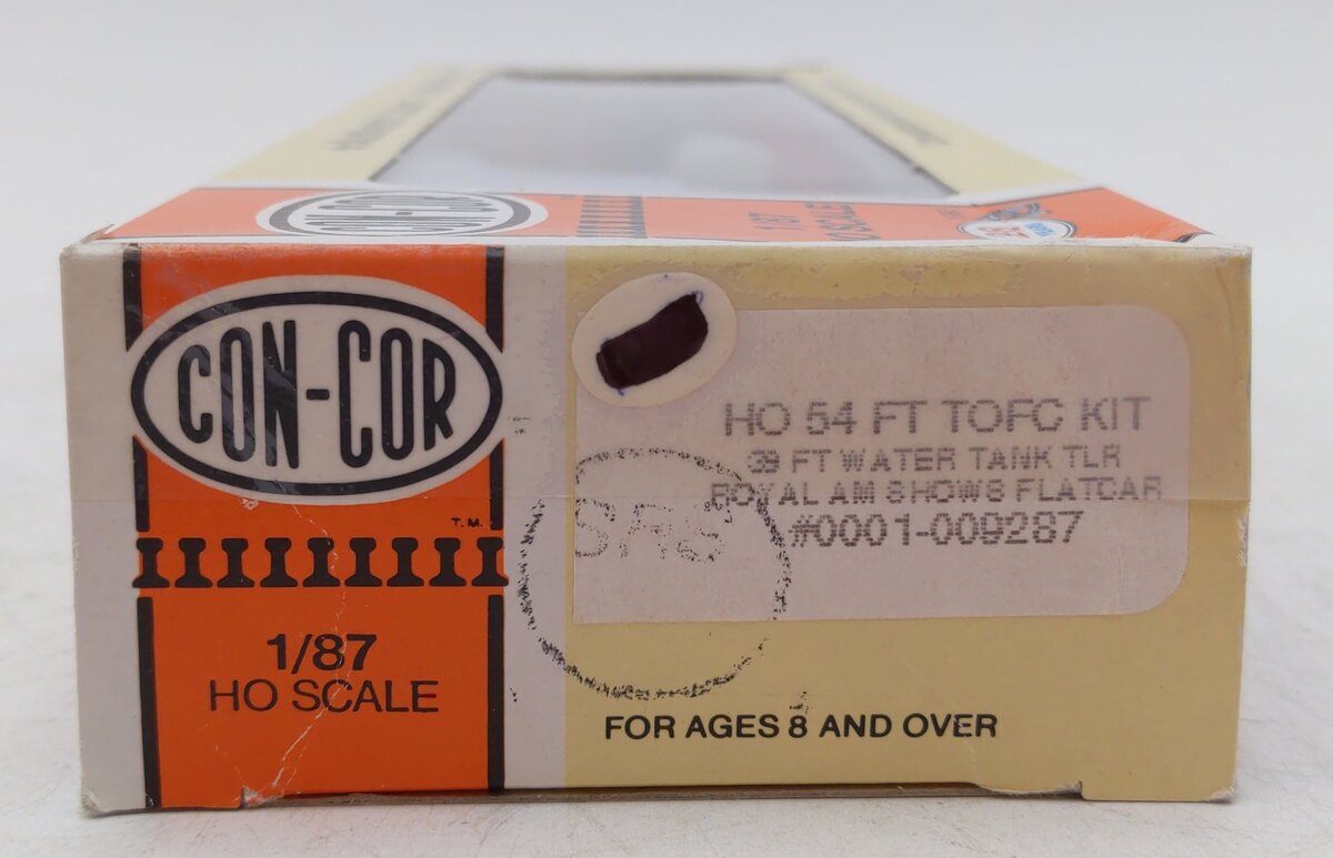 Con-Cor 0001-009287 HO Royal American Shows 54' Flatcar W/Water Tank Trailer#193