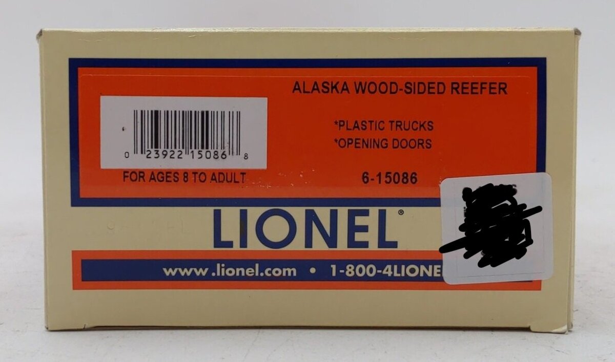 Lionel 6-15086 Alaska Railroad Wood Sided Reefer LN/Box