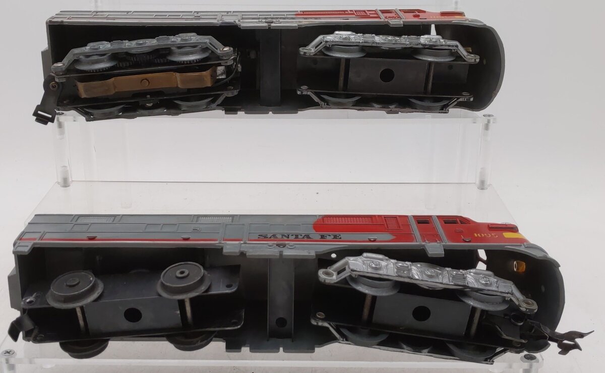 Marx 1095 Vintage O Santa Fe AA Diesel Locomotives VG