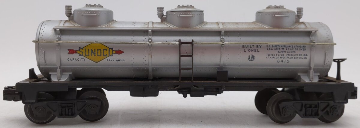 Lionel 6415 Vintage O Sunoco Triple Dome Tank Car VG/Box