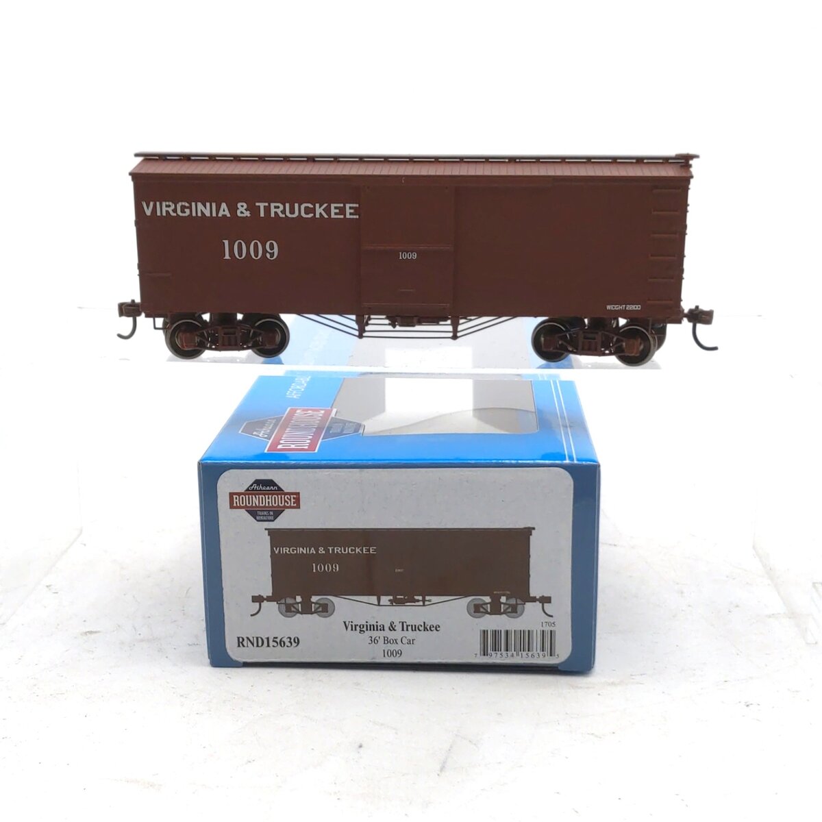 Roundhouse 15639 HO Scale Virginia & Truckee 36' Old Time Wood Box Car #1009