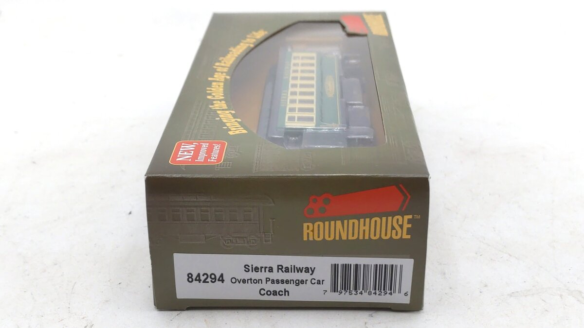 Roundhouse 84294 HO Scale Sierra Railway 34' Old Time Overton Coach Car