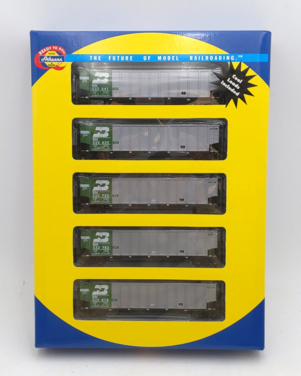 Athearn 93034 HO Scale Burlington Northern BethGon Coalporter #4 (Pack of 5) LN/Box