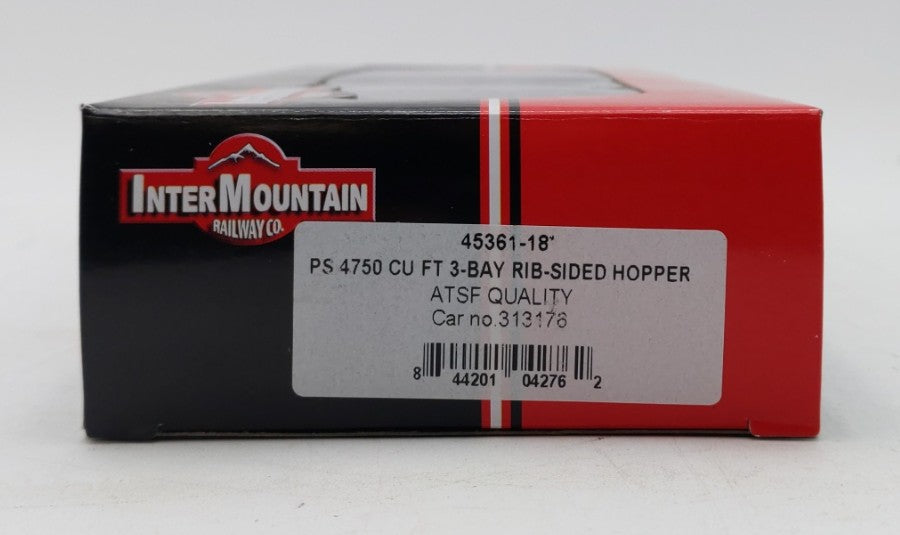 InterMountain 45361-18 HO ATSF PS 4750 Cu. Ft. 3-Bay Rib-Sided Hopper #313176