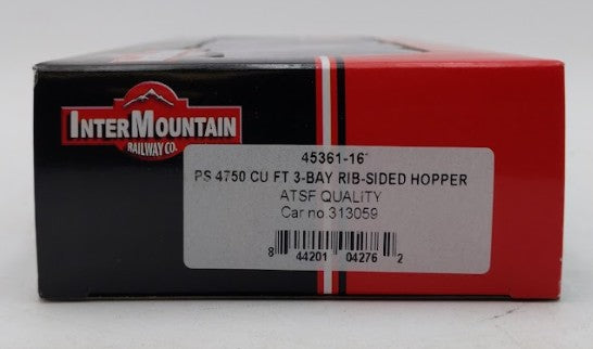 InterMountain 45361-16 HO ATSF PS 4750 Cu. Ft. 3-Bay Rib-Sided Hopper #313059