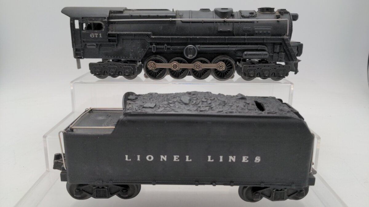Lionel 671 Vintage O 6-8-6 Die-Cast Steam Turbine Locomotive w/671W Tender VG