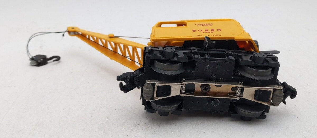 Lionel 3360 Vintage O Gauge Postwar Operating Burro Crane Car VG