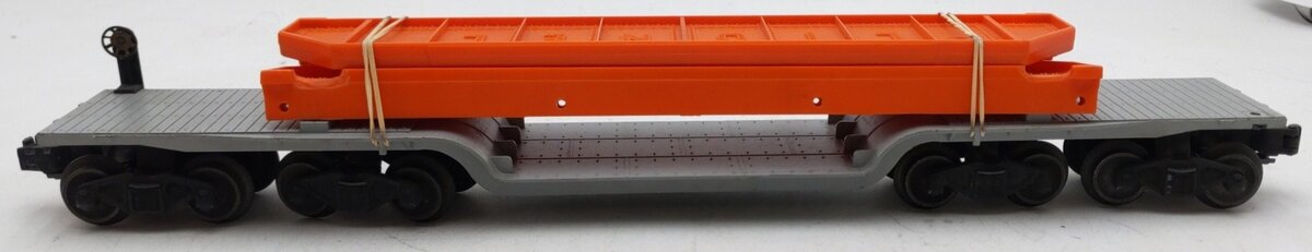 Lionel 6418 Vintage O Girder Bridge Machinery Car with Orange Girders VG/Box