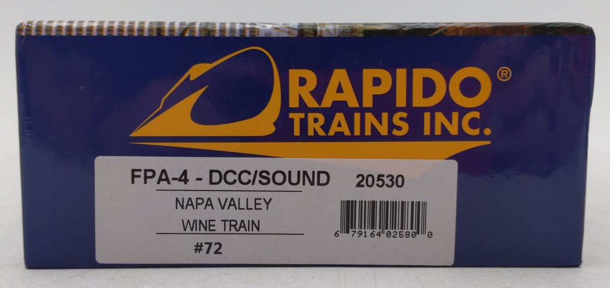 Rapido Trains 20530 HO Napa Valley Wine Train MLW FPA4 #72