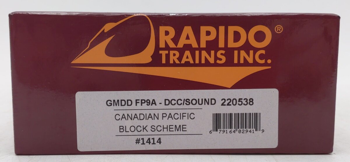 Rapido Trains 220538 HO Canadian Pacific GMD FP9A True North #1414