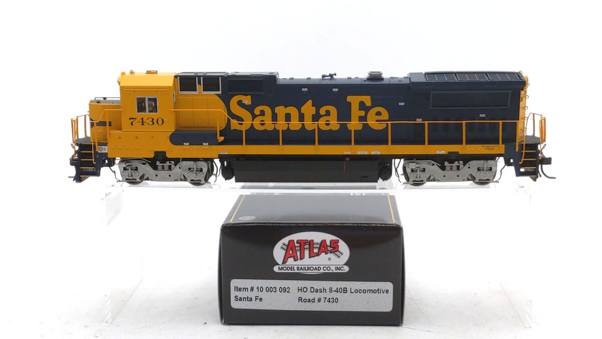 Atlas 10003092 HO Atchison Topeka Santa Fe Dash 8-40B Diesel Loco w/DCC #7430
