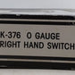 K-Line K-0376 O 42" Right Hand Remote Control Switch Turnout EX/Box