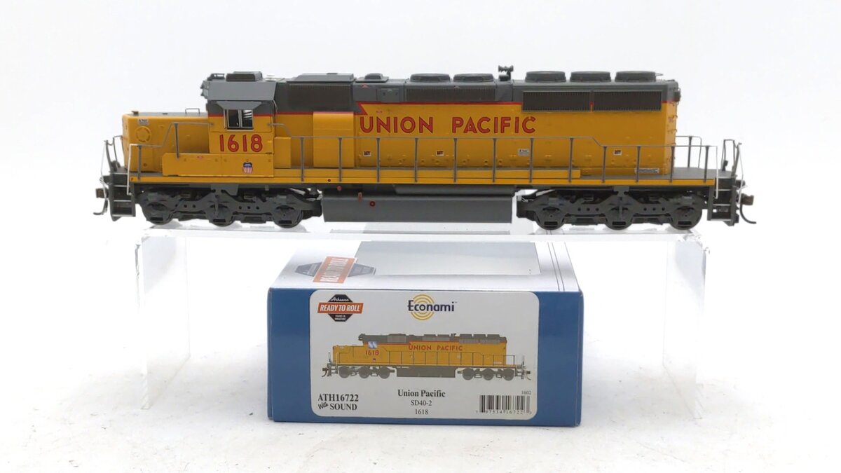 Athearn 16722 HO Union Pacific SD40-2 Diesel Locomotive #1618 w/DCC & Sound