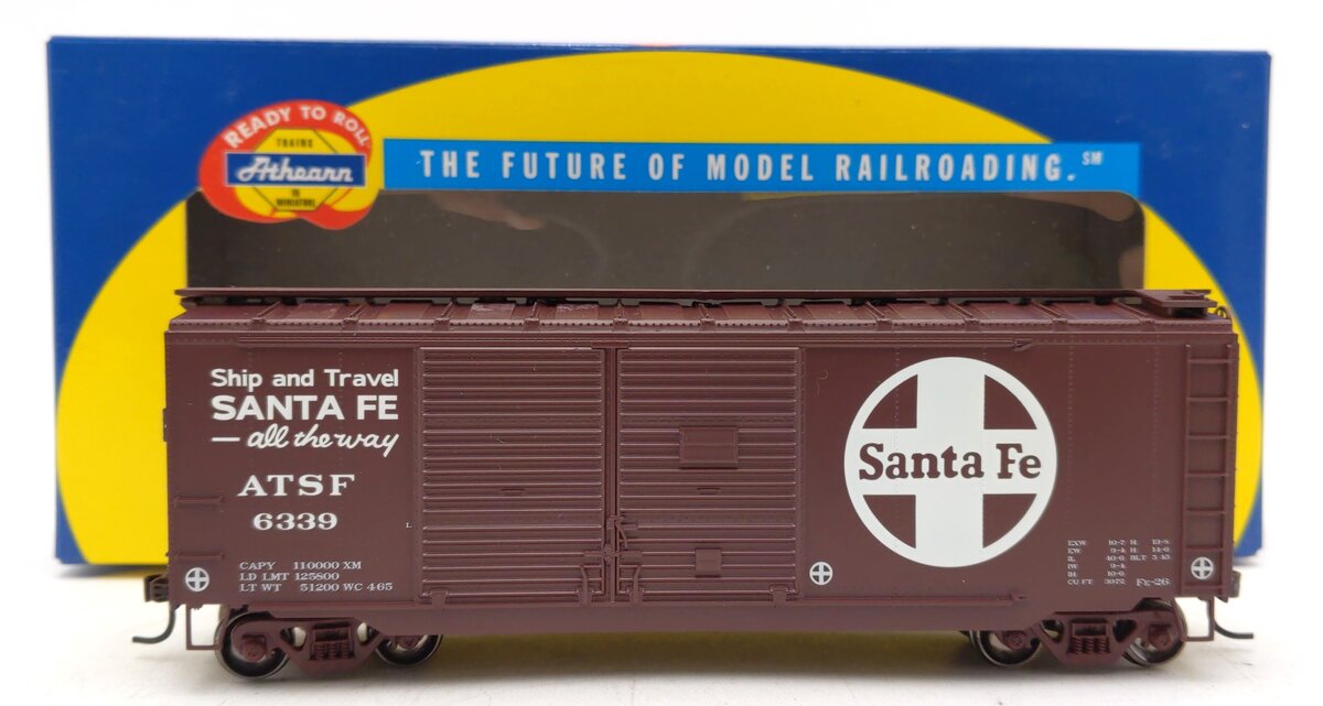 Athearn 74902 HO Scale Santa Fe 40' Double Door Boxcar #6339