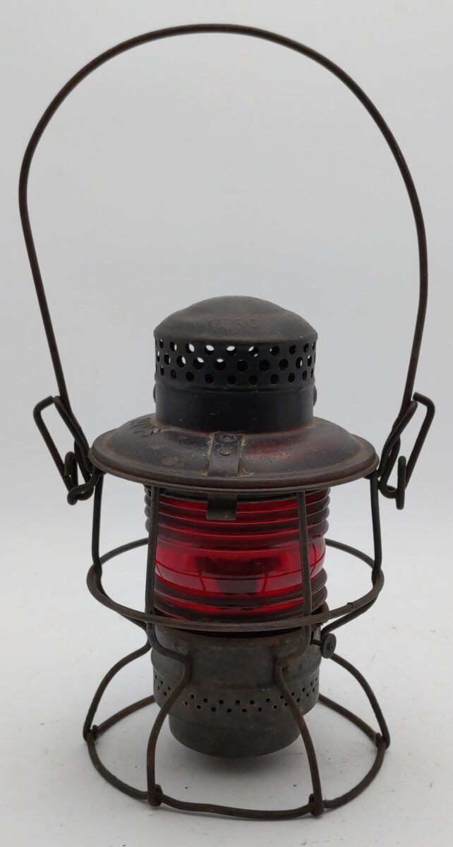 Adlake Vintage NYCS Railroad Lantern w/Red Globe VG