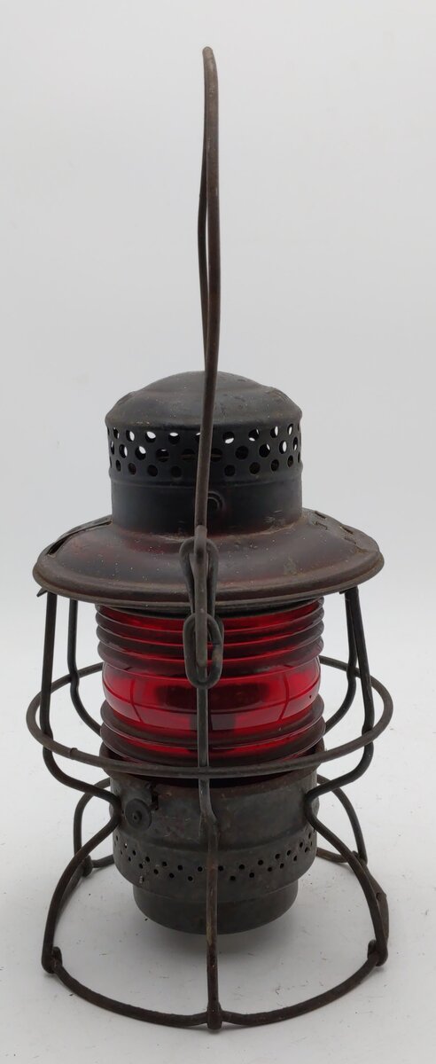 Adlake Vintage NYCS Railroad Lantern w/Red Globe VG
