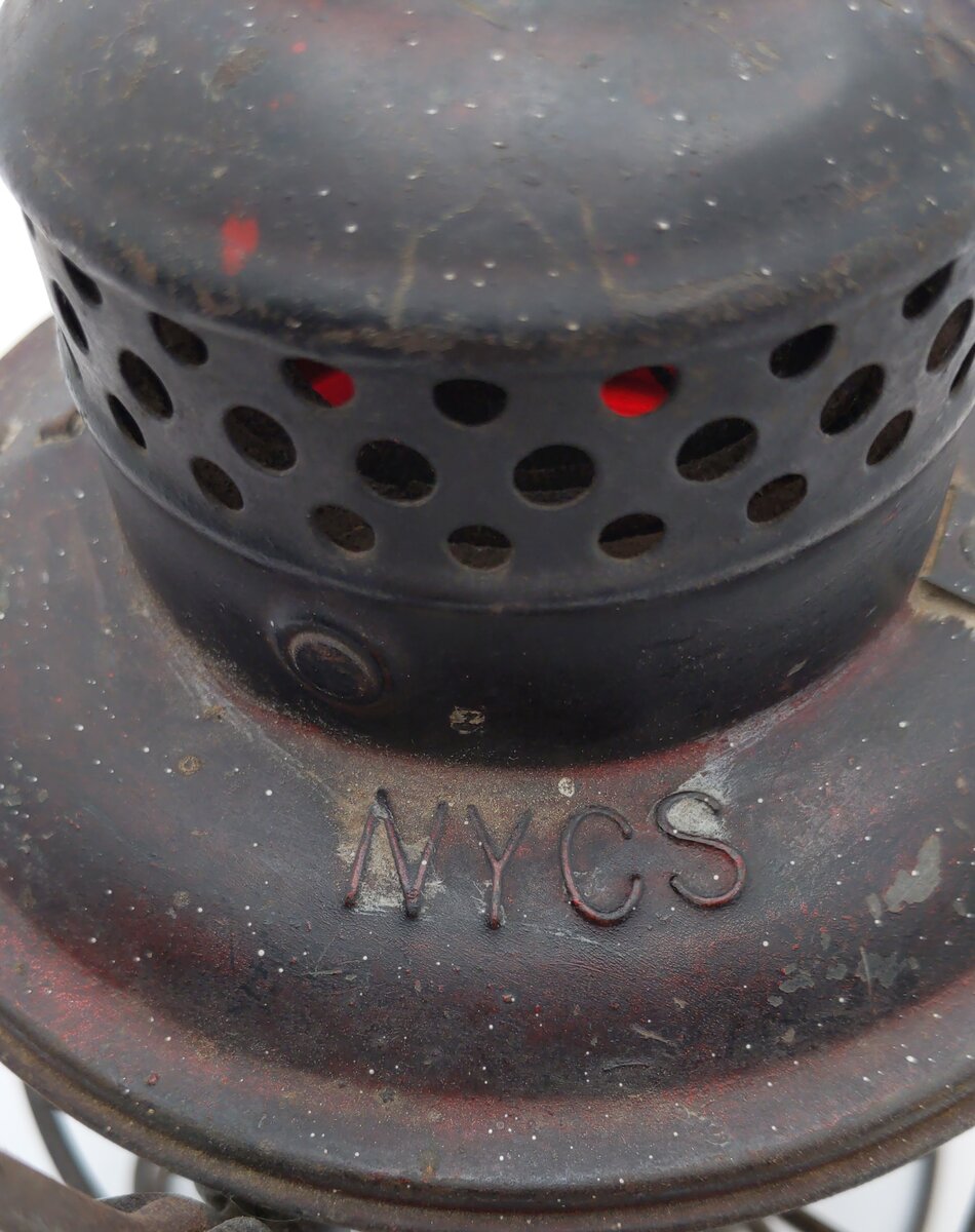 Adlake Vintage NYCS Railroad Lantern w/Red Globe VG