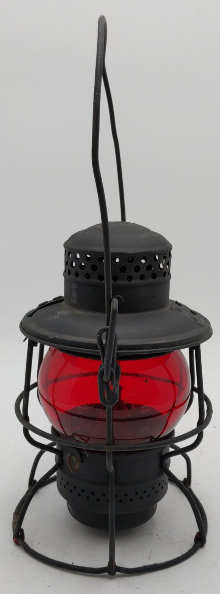 Adlake Vintage Pennsylvania Railroad Lantern w/Red Globe VG