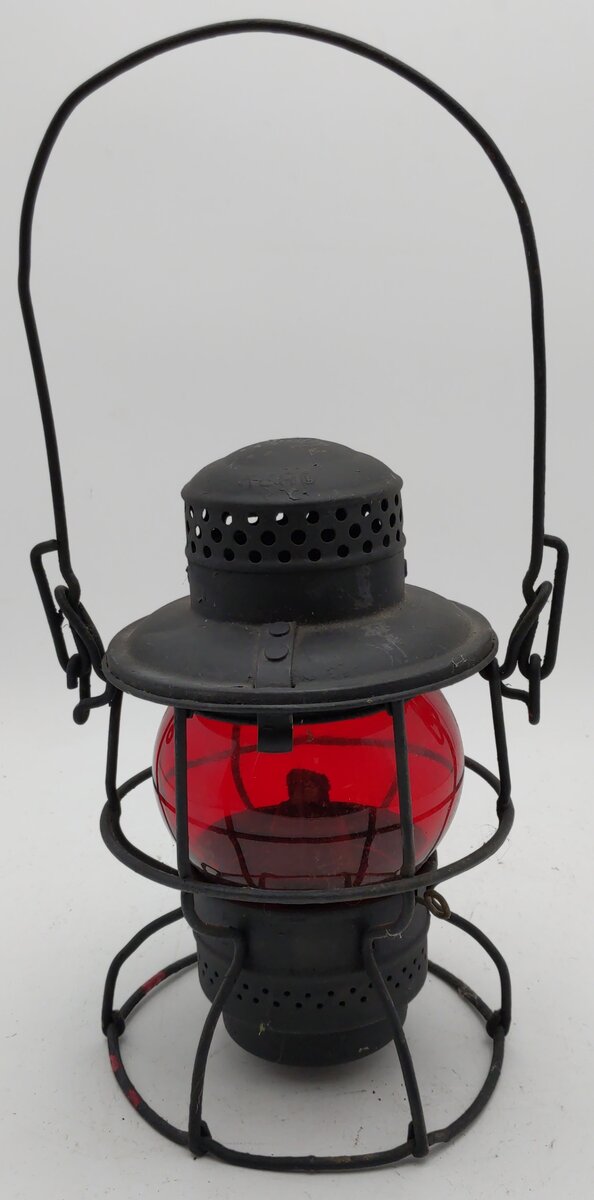 Adlake Vintage Pennsylvania Railroad Lantern w/Red Globe VG