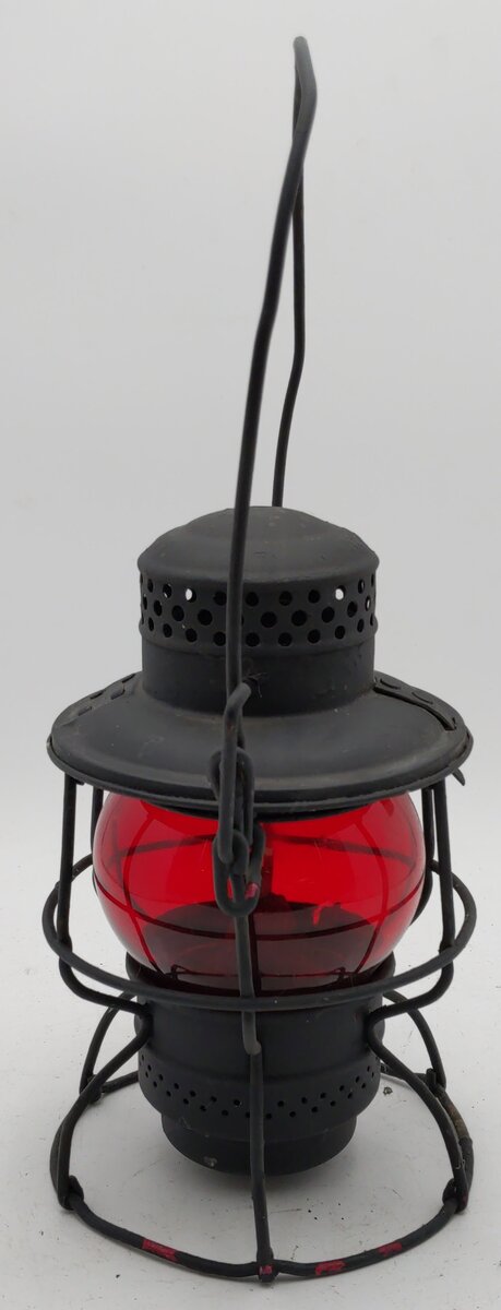 Adlake Vintage Pennsylvania Railroad Lantern w/Red Globe VG