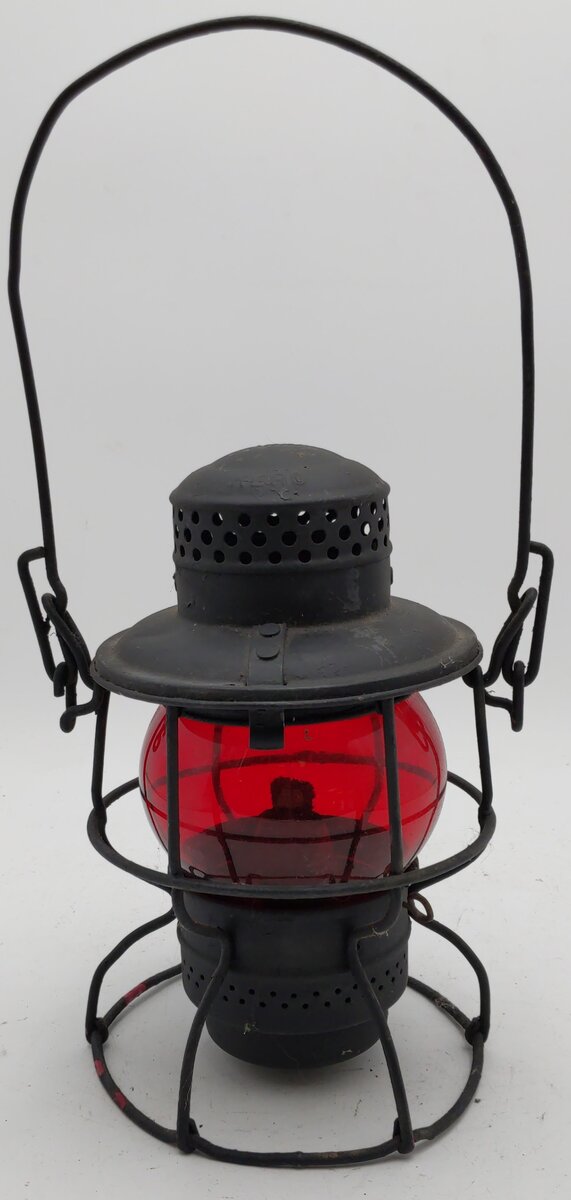 Adlake Vintage Pennsylvania Railroad Lantern w/Red Globe VG