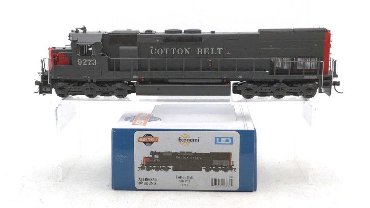 Athearn 86834 HO Cotton Belt SSW RTR SD45T-2 Diesel Locomotive w/DCC/Sound #9273