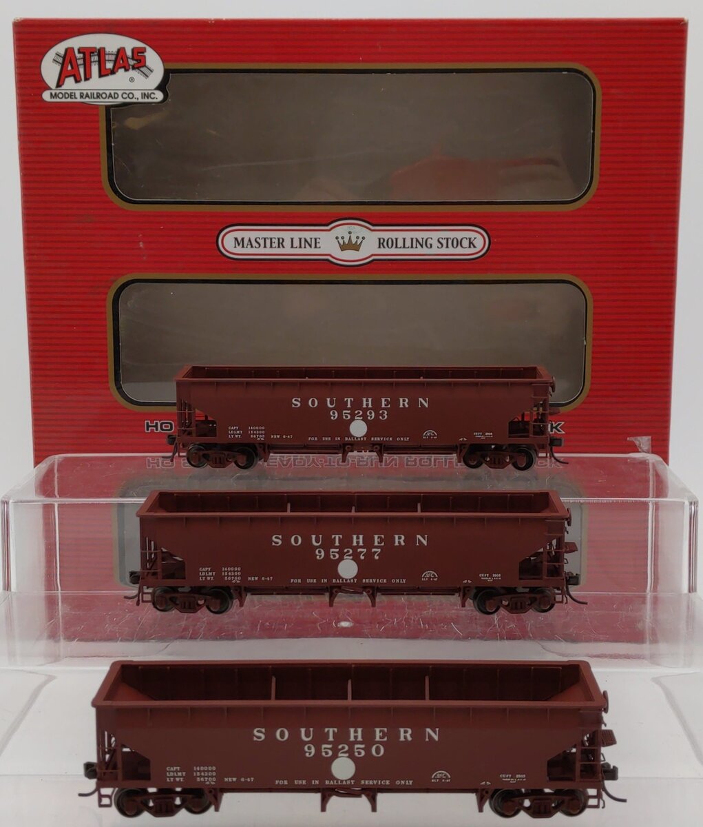 Atlas 20002834 HO Scale Southern Railway Heart Ballast Hoppers - 3 Pack