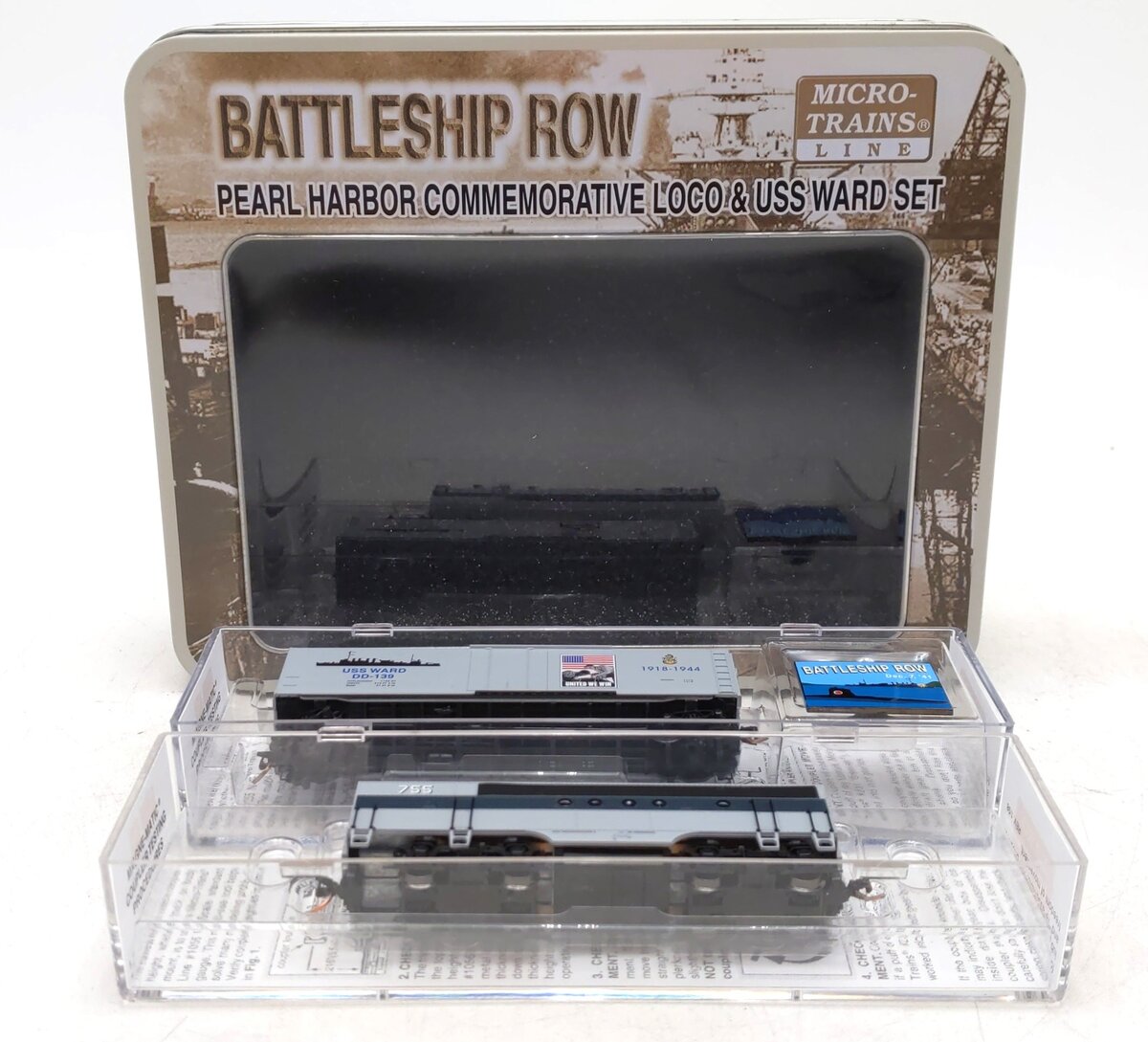 Micro-Trains 99321061 N Commemorative Pearl Harbor Loco & USS Ward Set w/ DCC LN/Box