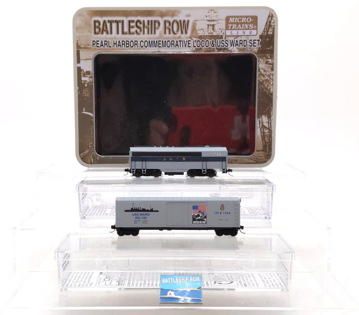 Micro-Trains 99321061 N Scale Commemorative Pearl Harbor Loco & USS Ward Set LN/Box