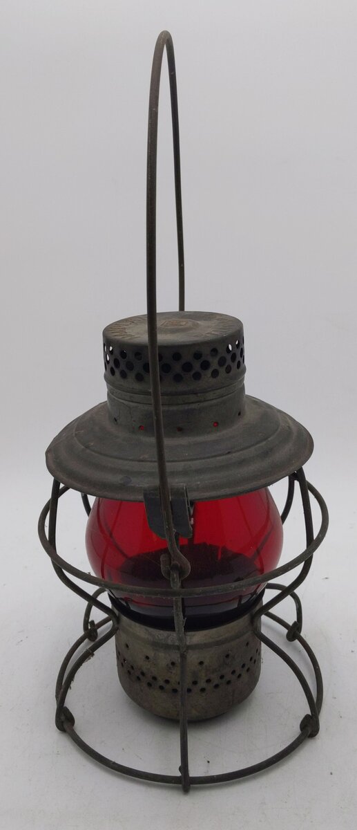 Vintage Handlan St. Louis Railroad/Railway Lantern Red Globe VG