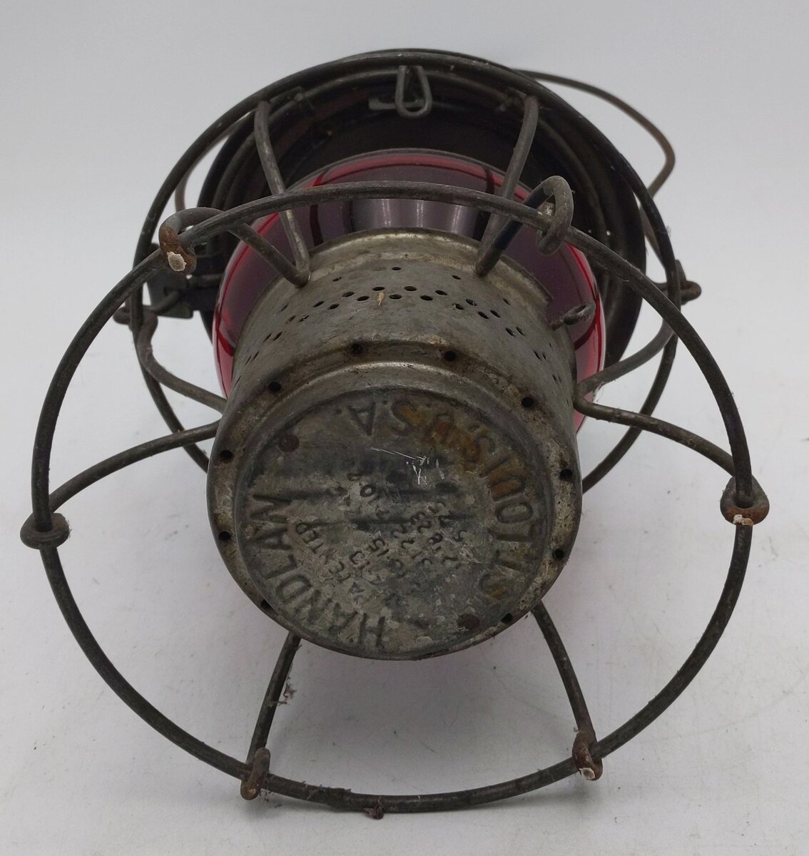 Vintage Handlan St. Louis Railroad/Railway Lantern Red Globe VG