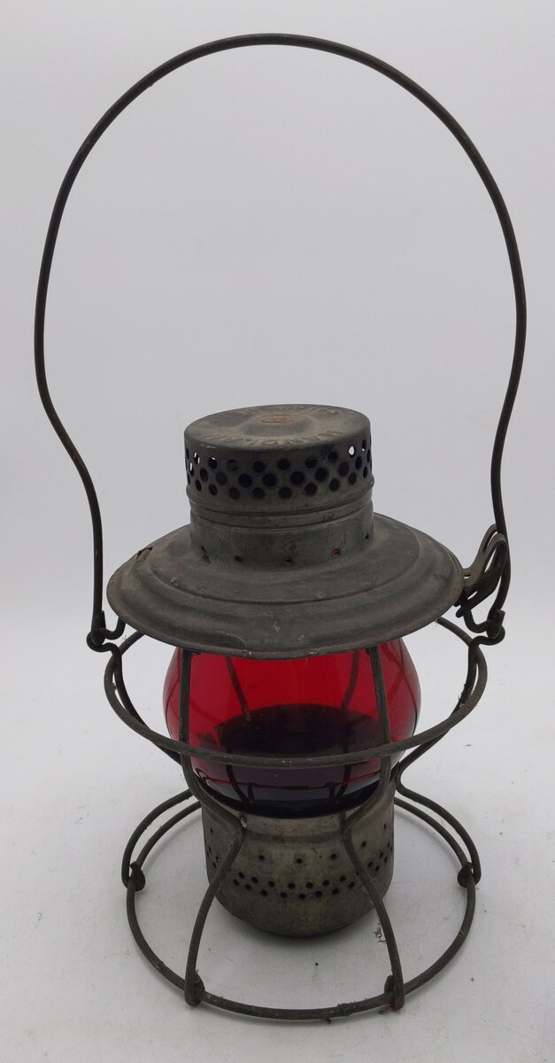 Vintage Handlan St. Louis Railroad/Railway Lantern Red Globe VG