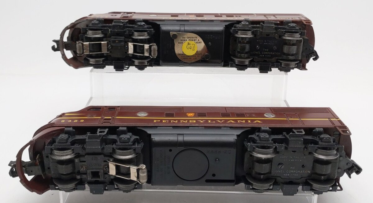 Lionel 2333 Vintage O Gauge Custom PRR F3 AA Diesel Locomotive Set #9328/9329