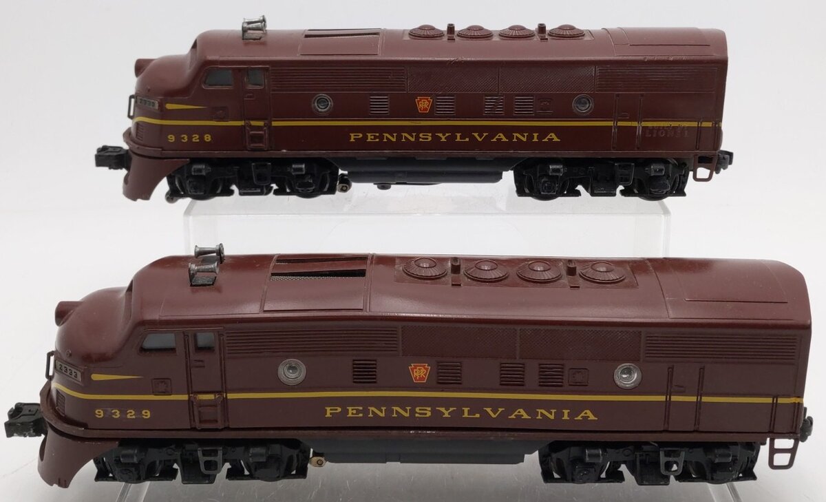 Lionel 2333 Vintage O Gauge Custom PRR F3 AA Diesel Locomotive Set #9328/9329