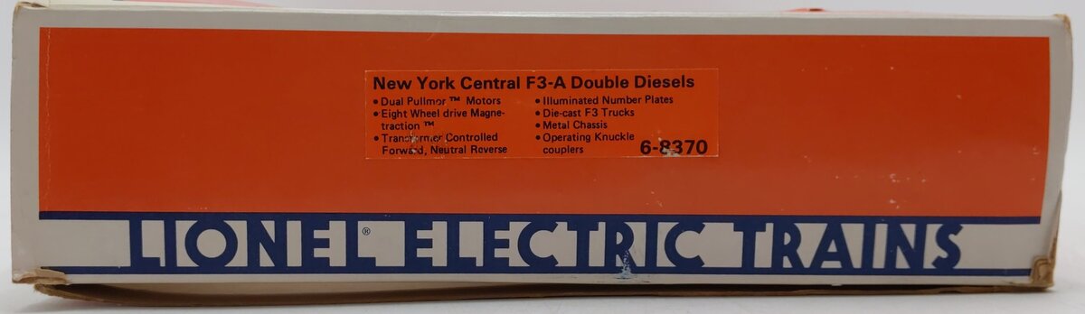Lionel 6-8370 O Gauge New York Central F3 AA Diesel Locomotives #8372/#8370 EX/Box