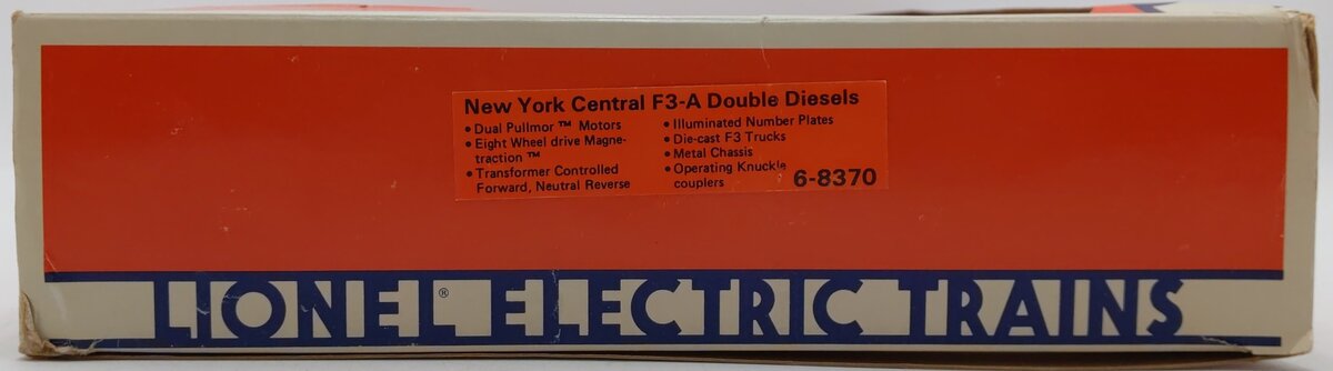 Lionel 6-8370 O Gauge New York Central F3 AA Diesel Locomotives #8372/#8370 EX/Box