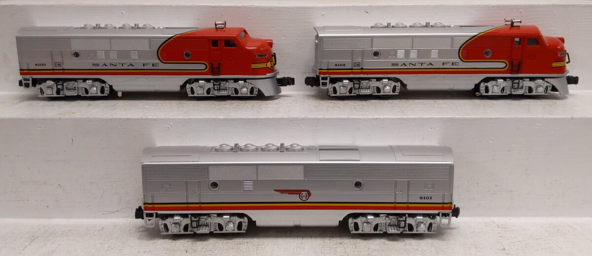 Lionel 6-11711 O Santa Fe F-3 ABA Diesel Locomotive Set #8100/8100/8102 with RS LN/Box
