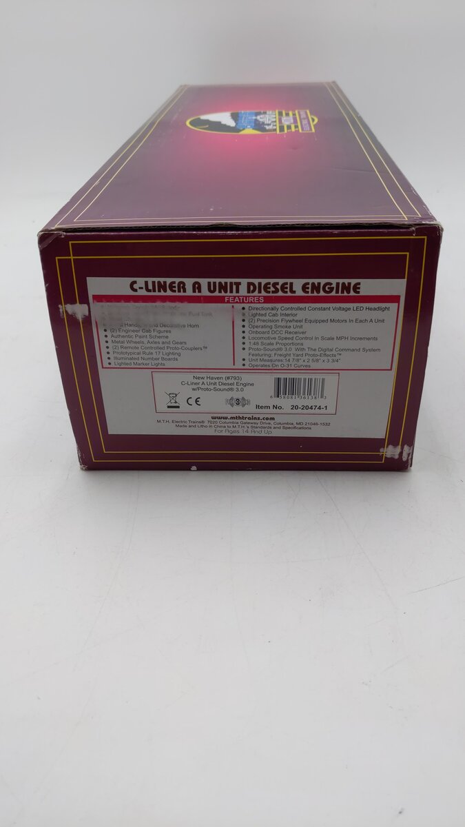 MTH 20-20474-1 New Haven C-Liner A Unit Diesel Engine #793 w/PS3
