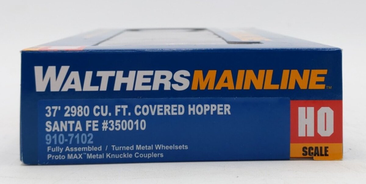 Walthers 910-7102 HO Scale ATSF 37' Covered Hopper Car #350010