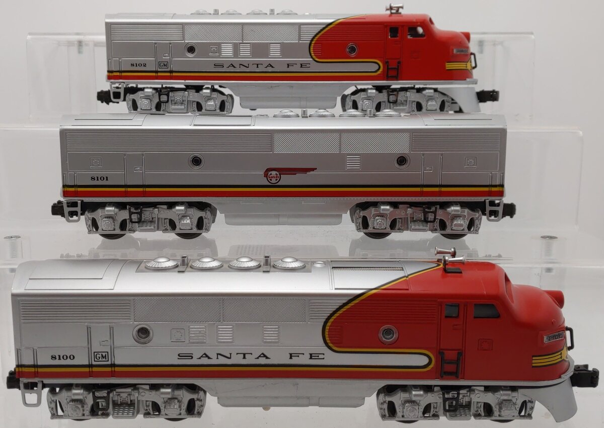 Lionel 6-11711 O Gauge Santa Fe F-3 ABA Diesel Locomotive Set #8100 with RS VG/Box